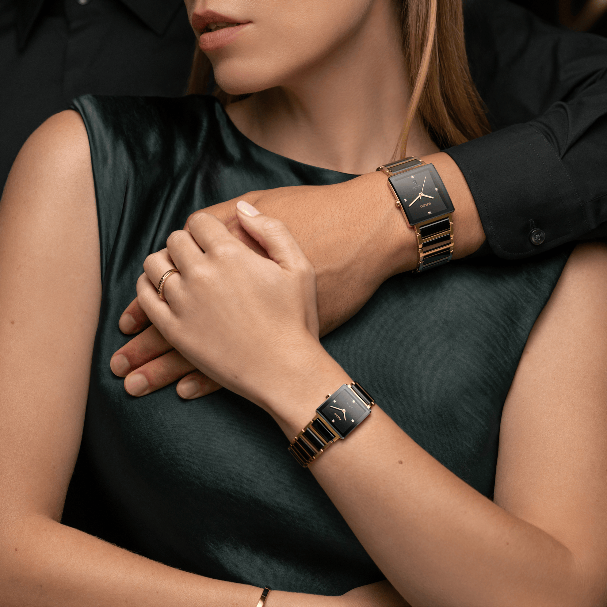 RADO Integral Diamonds 23mm Lacquered Black Dial Women's Watch R20252702