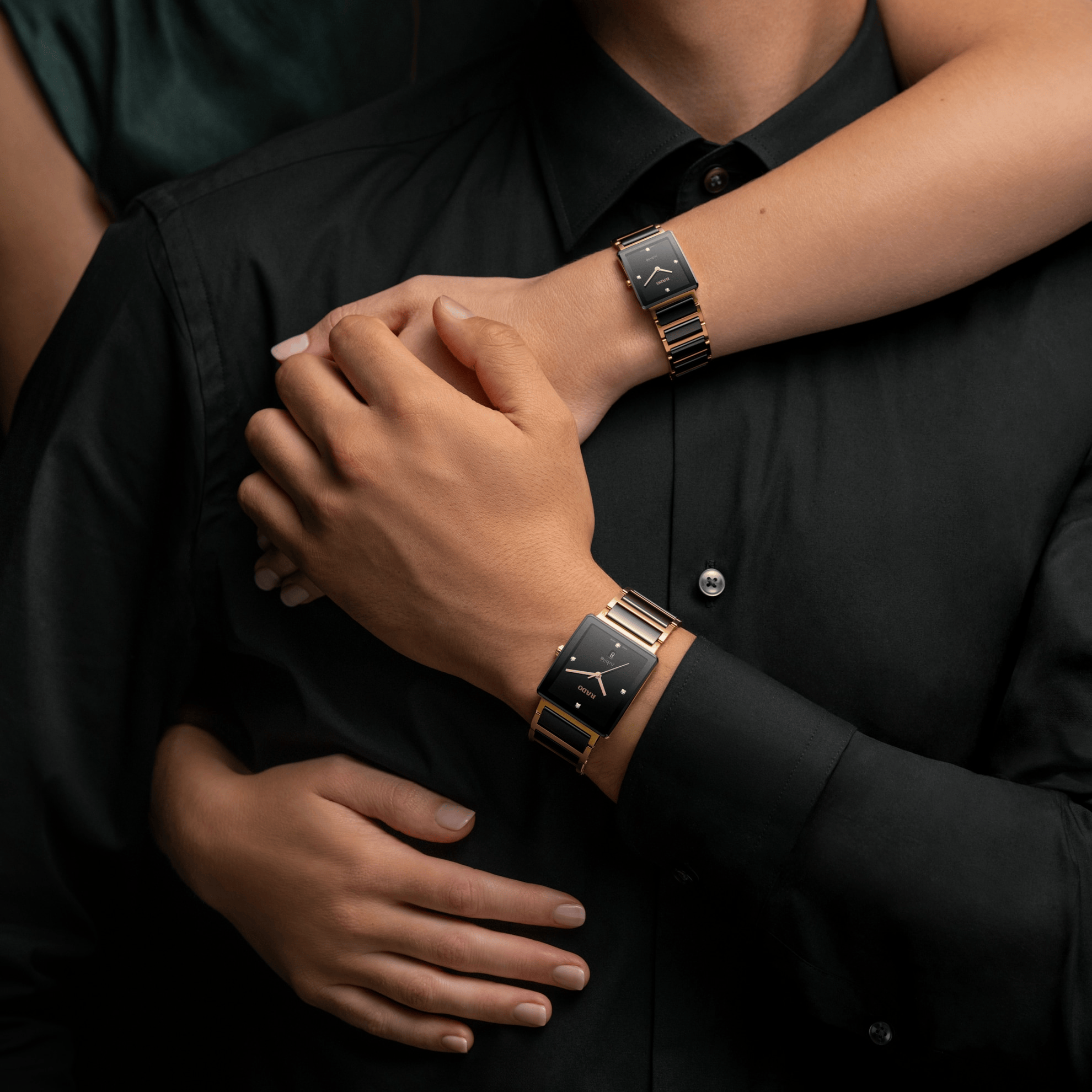 RADO Integral Diamonds 23mm Lacquered Black Dial Women's Watch R20252702