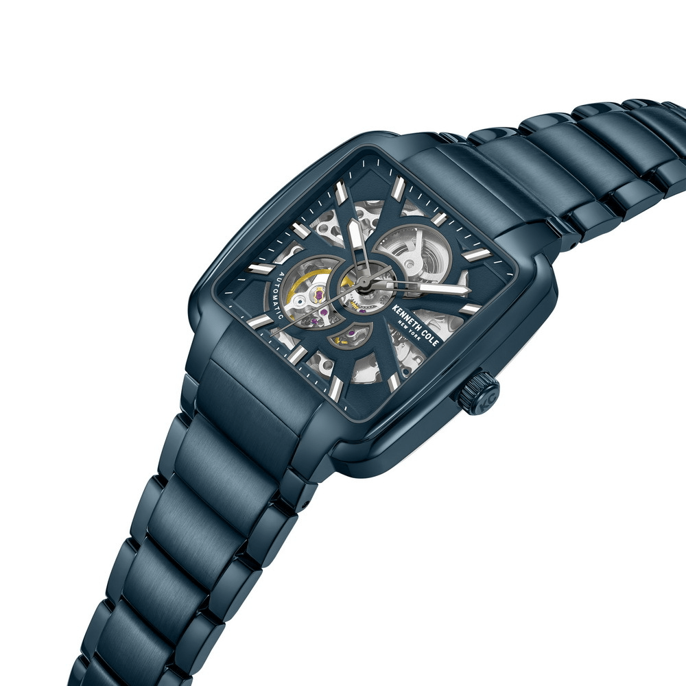 Kenneth Cole New York 40mm Automatic Blue Skeleton Men's Watch KCWGY0046502