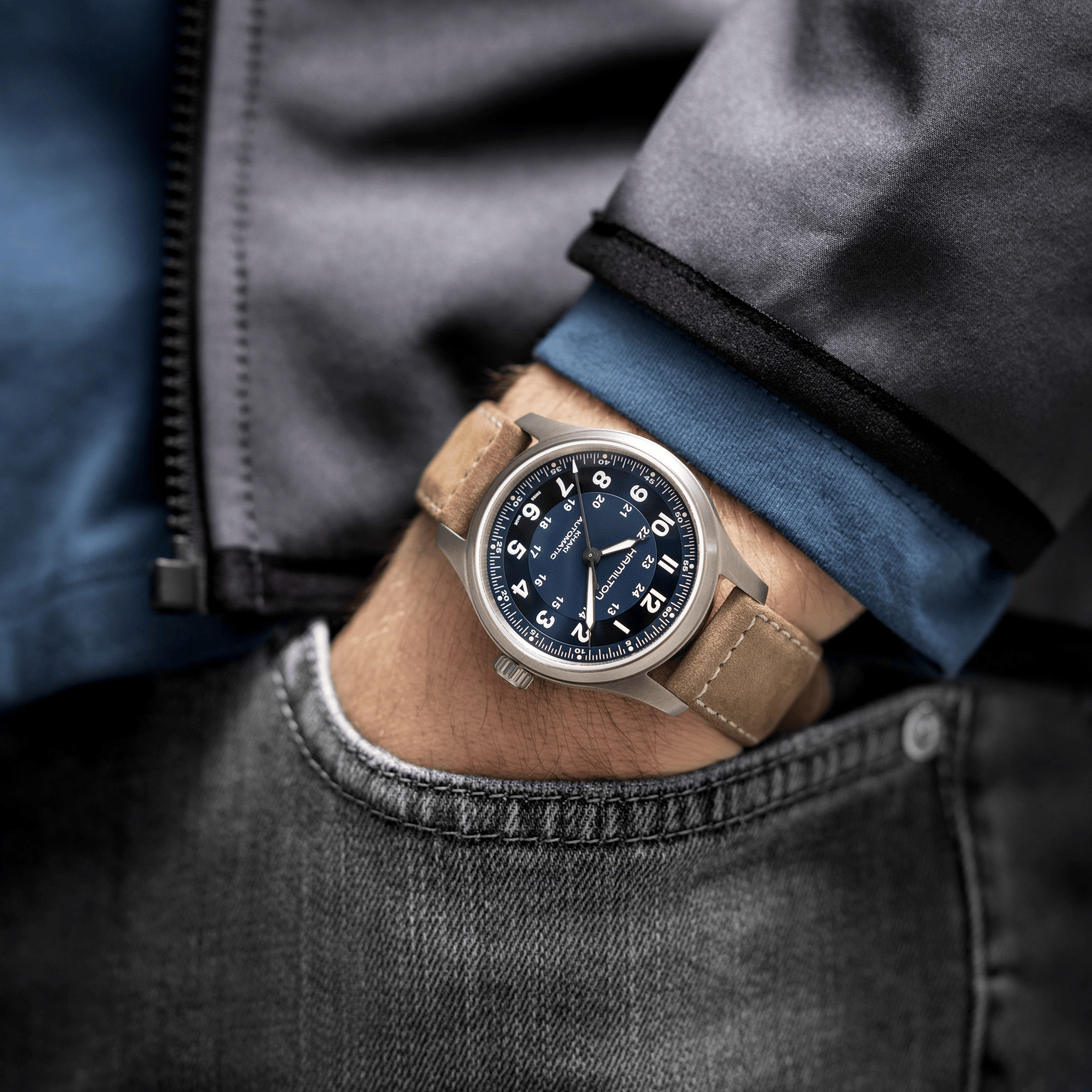 Hamilton Khaki Field Titanium 42mm Blue Dial Men's Watch H70545540