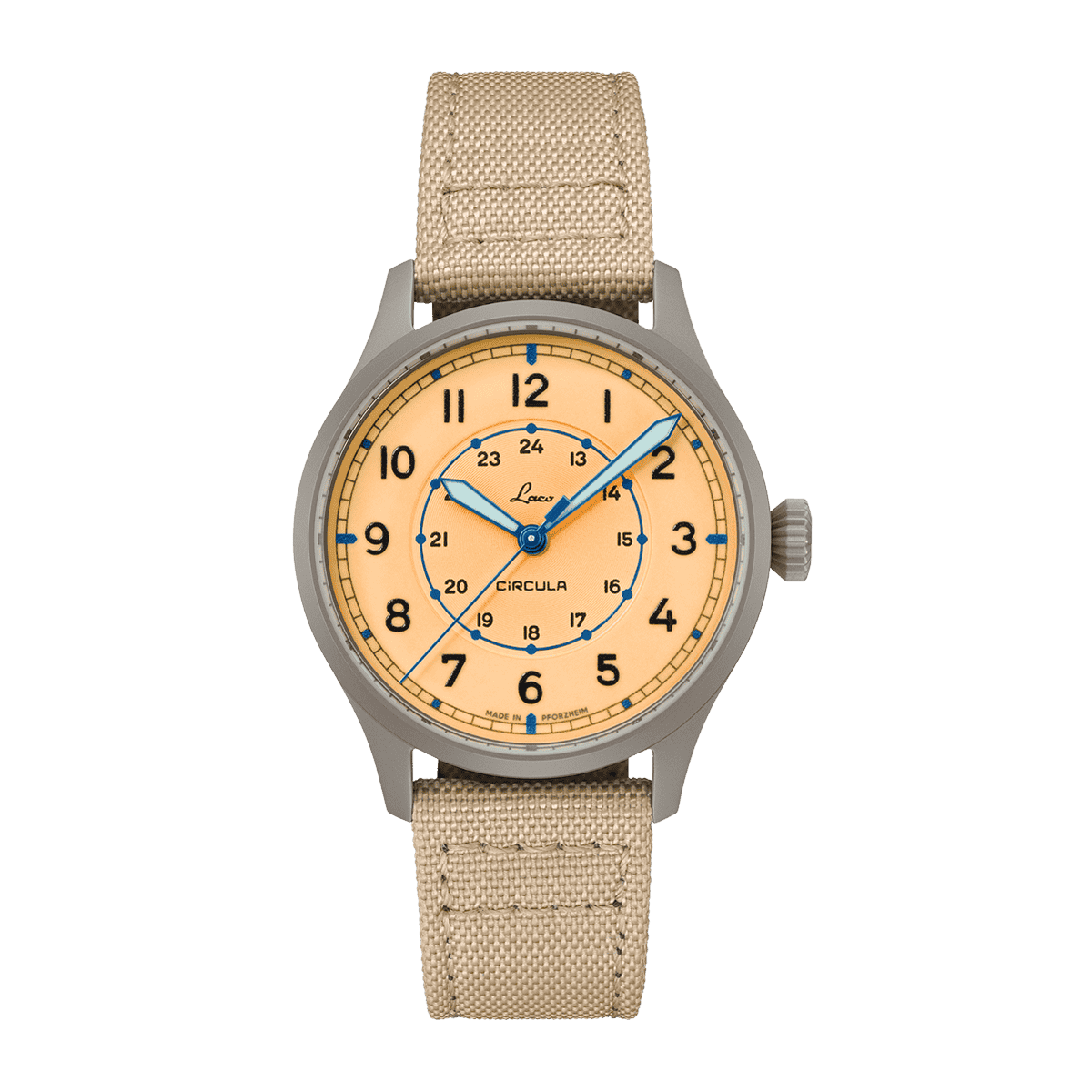 Laco Editions Pro-Lab 40mm Black and Sand Dial Men's Watch 862193