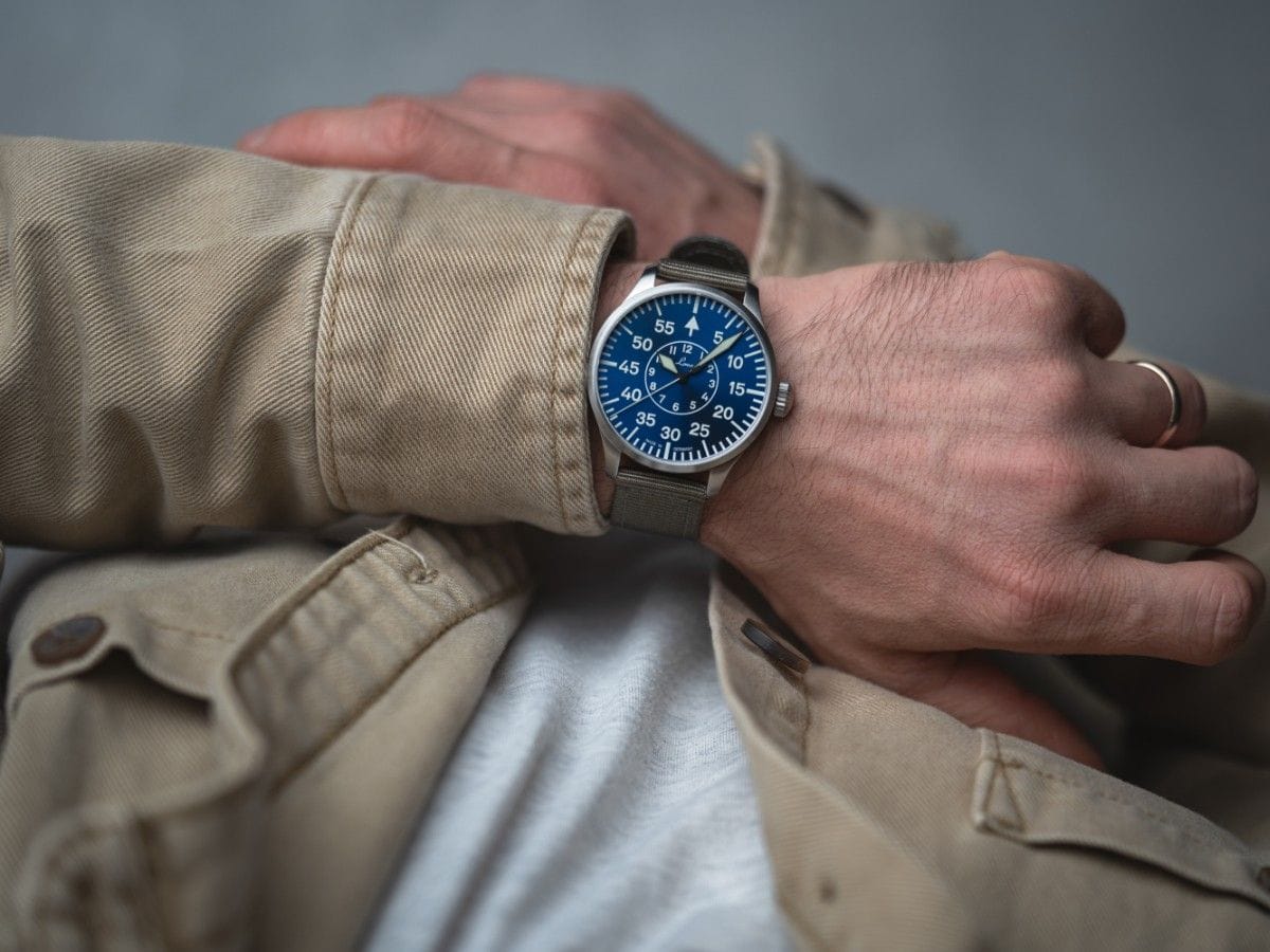 Laco Pilot Watches BASIC Aachen Blaue Stunde 39mm Blue Sunray Dial Men's Watch 862103.2