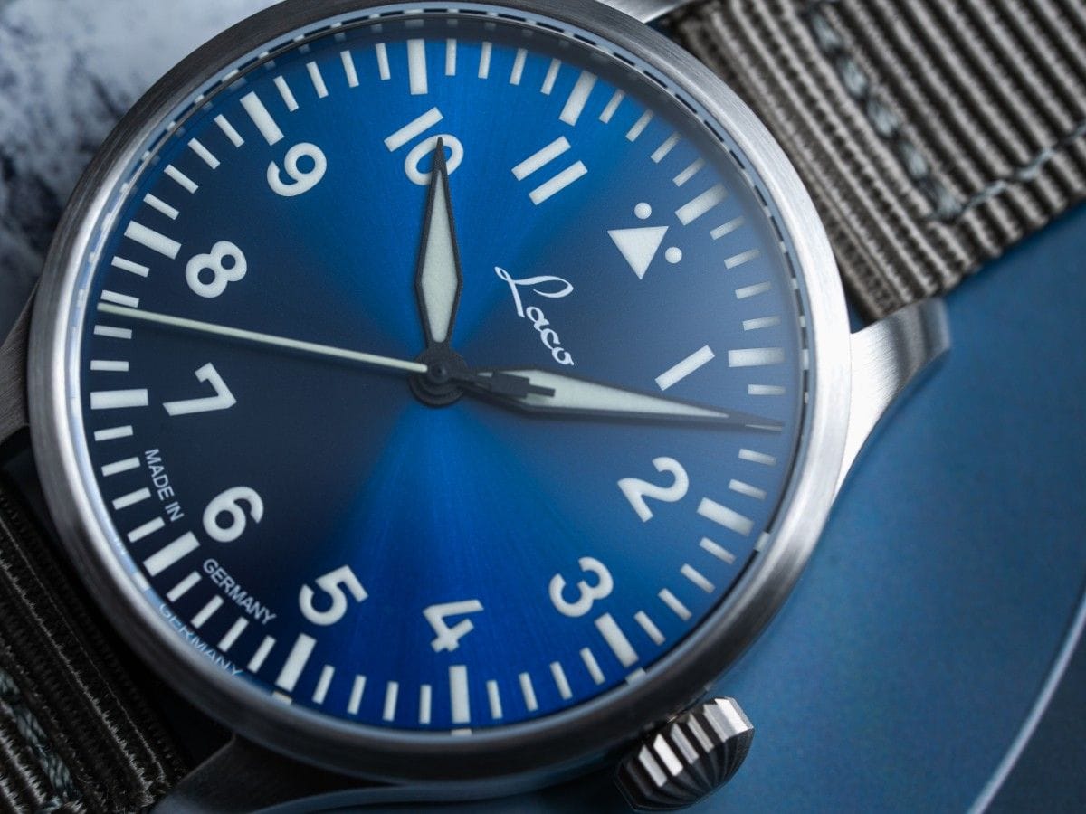 Laco Pilot Watches BASIC Augsburg Blaue Stunde 39mm Blue Sunray Dial Men's Watch 862102.2
