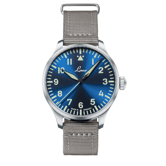 Laco Pilot Watches BASIC Augsburg Blaue Stunde 39mm Blue Sunray Dial Men's Watch 862102.2