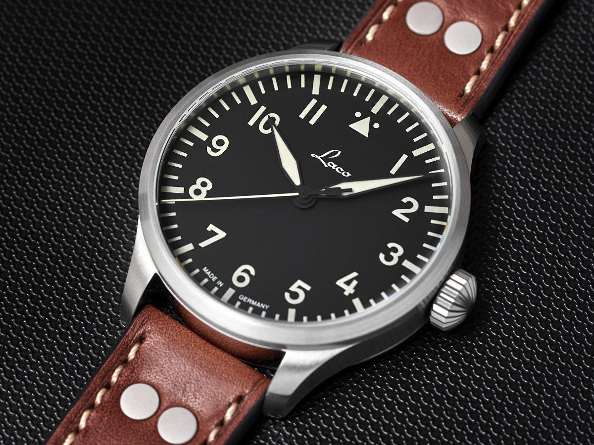 Laco Pilot Watches BASIC Augsburg 39mm Black Dial Men's Watch 861988