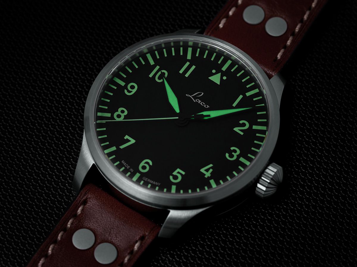 Laco Pilot Watches BASIC Augsburg 39mm Black Dial Men's Watch 861988