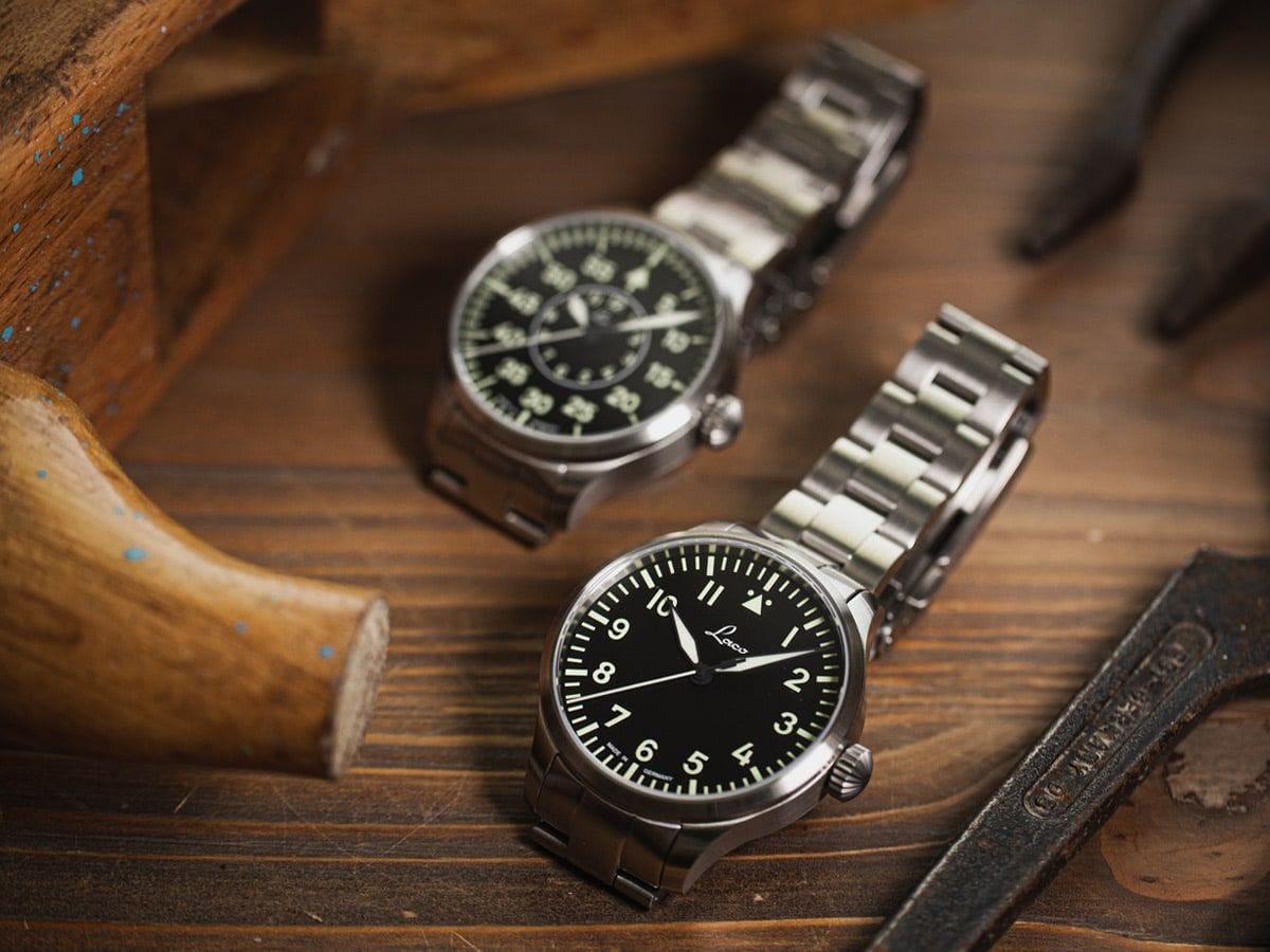 Laco Pilot Watches BASIC Augsburg MB 39mm Black Dial Men's Watch 862140