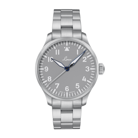 Laco Pilot Watches BASIC Augsburg Grau MB 42mm Grey Dial Men's Watch 862158.MB