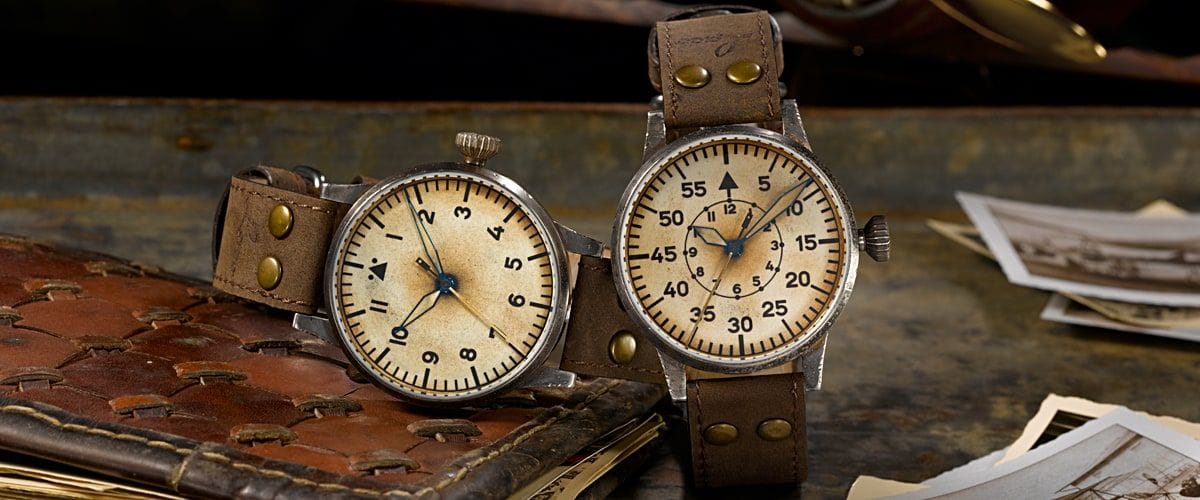 Laco Pilot Watch ORIGINAL Florenz Erbstück 42mm Cream Dial Men's Watch 861945