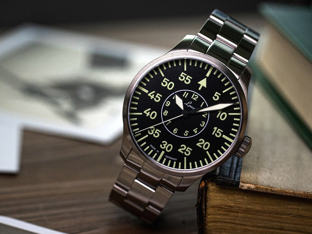 Laco Pilot Watches BASIC Aachen MB 39mm Black Dial Men's Watch 862139