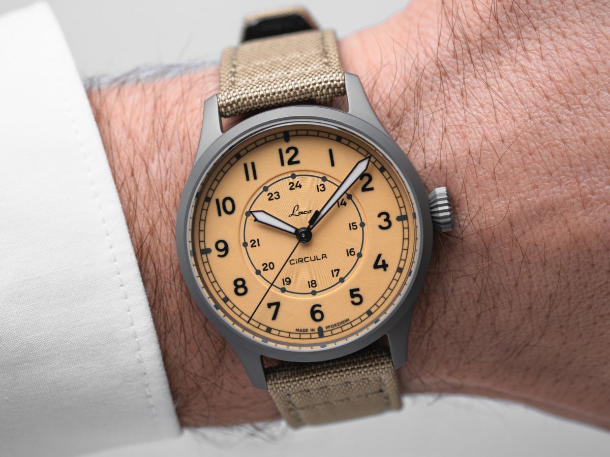 Laco Editions Pro-Lab 40mm Black and Sand Dial Men's Watch 862193