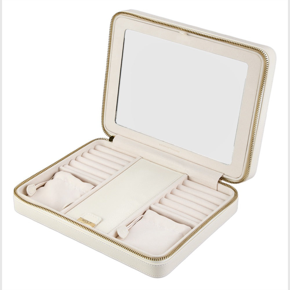 WOLF Lauren Large Zip Case Ivory 347552
