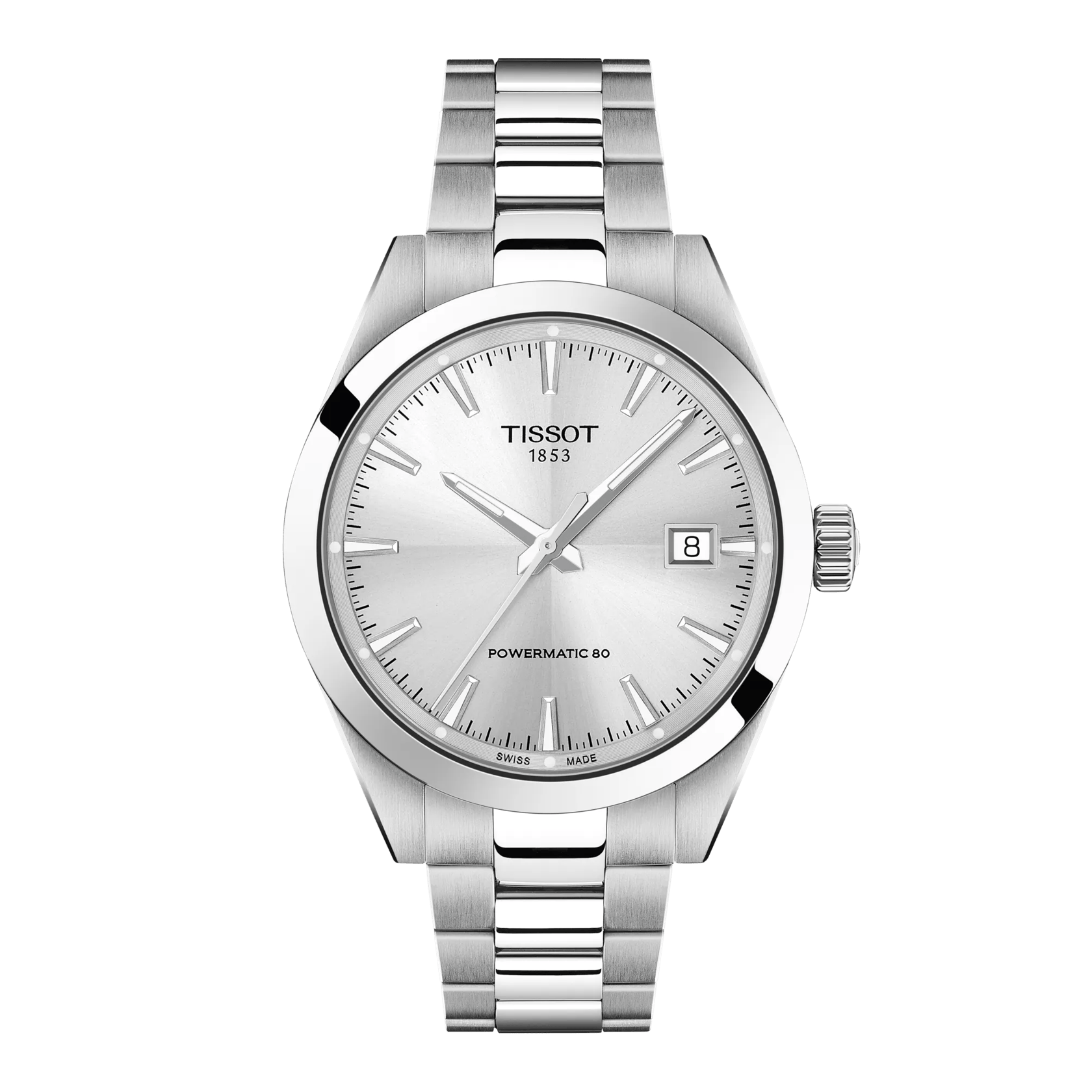 Tissot Gentleman Powermatic 80 Silicium 38mm Silver Dial Men's Watch T1658071103100