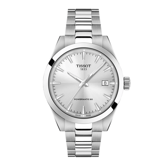 Tissot Gentleman Powermatic 80 Silicium 38mm Silver Dial Men's Watch T1658071103100