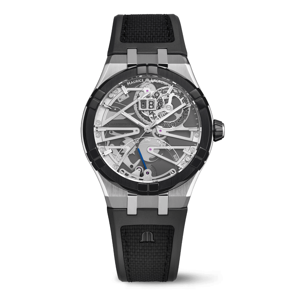 Maurice Lacroix AIKONIC Master Grand Date Retrograde 43mm Black Dial Men's Watch AC8008-SSL20-090-2