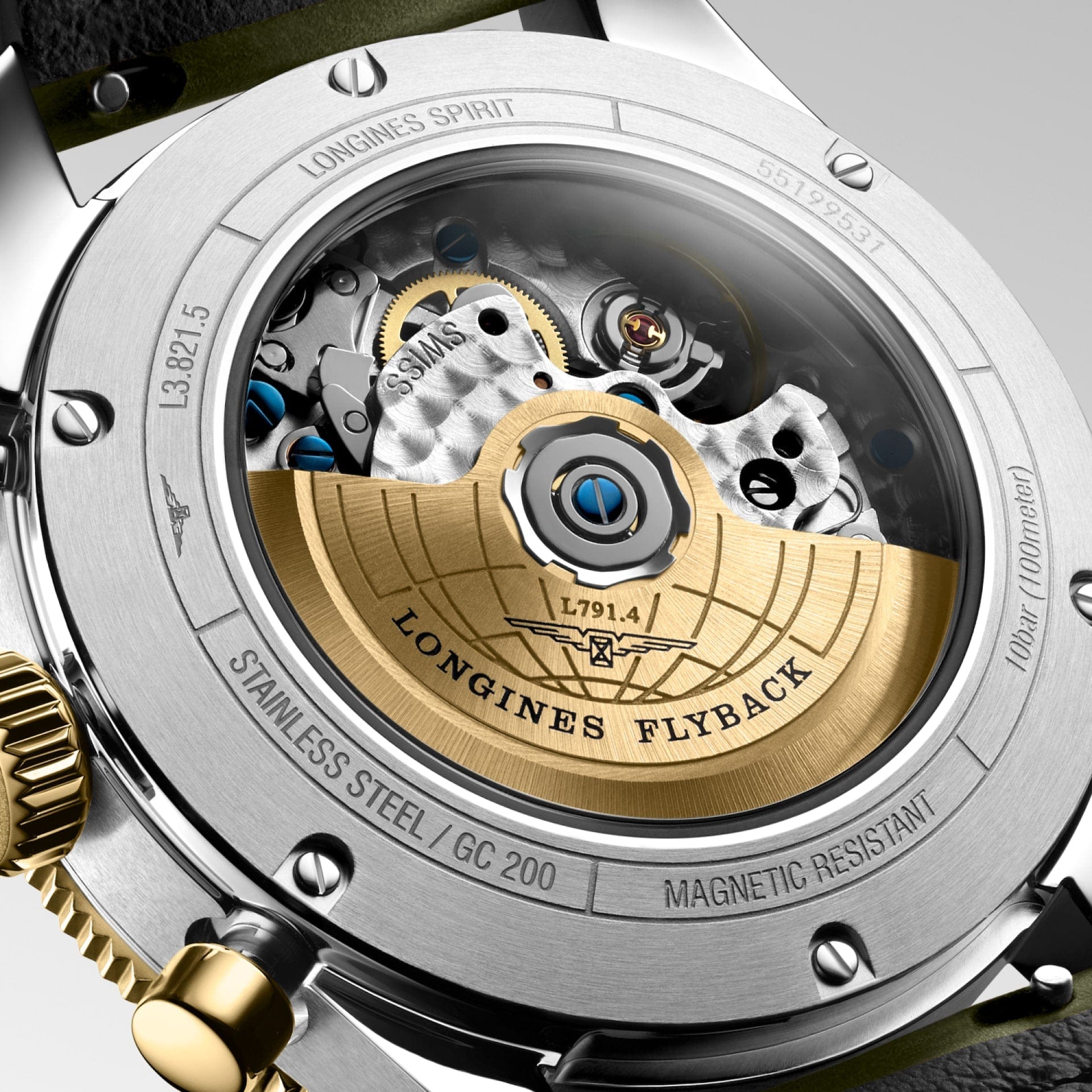 Longines Spirit Flyback 42mm Chronograph Green Sunray Men's Watch L38215532