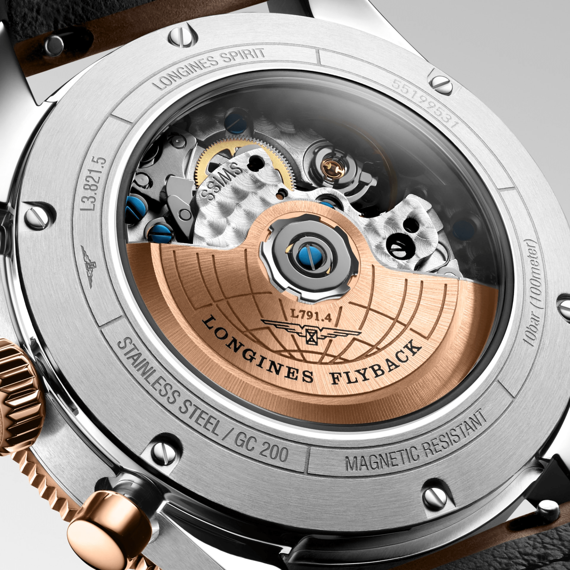 Longines Spirit Flyback 42mm Chronograph Brown Sunray Men's Watch L38215592