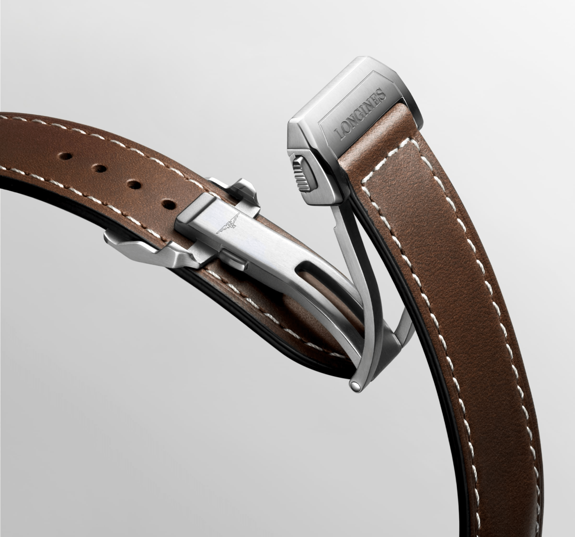 Longines Spirit Zulu Time 39mm Black Dial GMT Leather Men's Watch L38024532