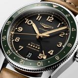 Longines Spirit Zulu Time 39mm Anthracite Dial GMT Leather Men's Watch L38024632
