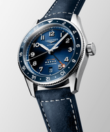 Longines Spirit Zulu Time 39mm Blue Dial GMT Leather Men's Watch L38024932