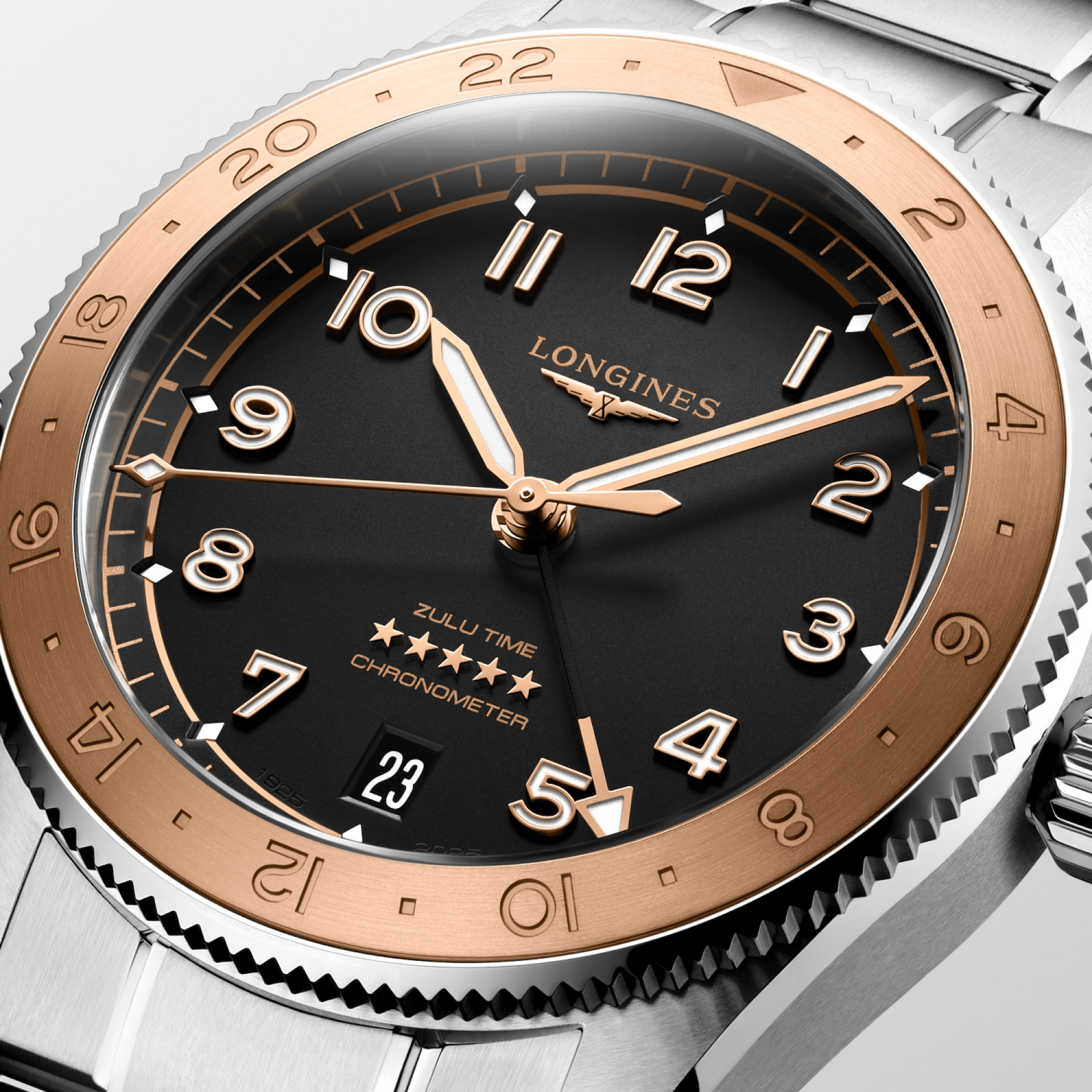 Longines Spirit Zulu Time 1925 39mm Black Matt Dial Men's Watch L38035536