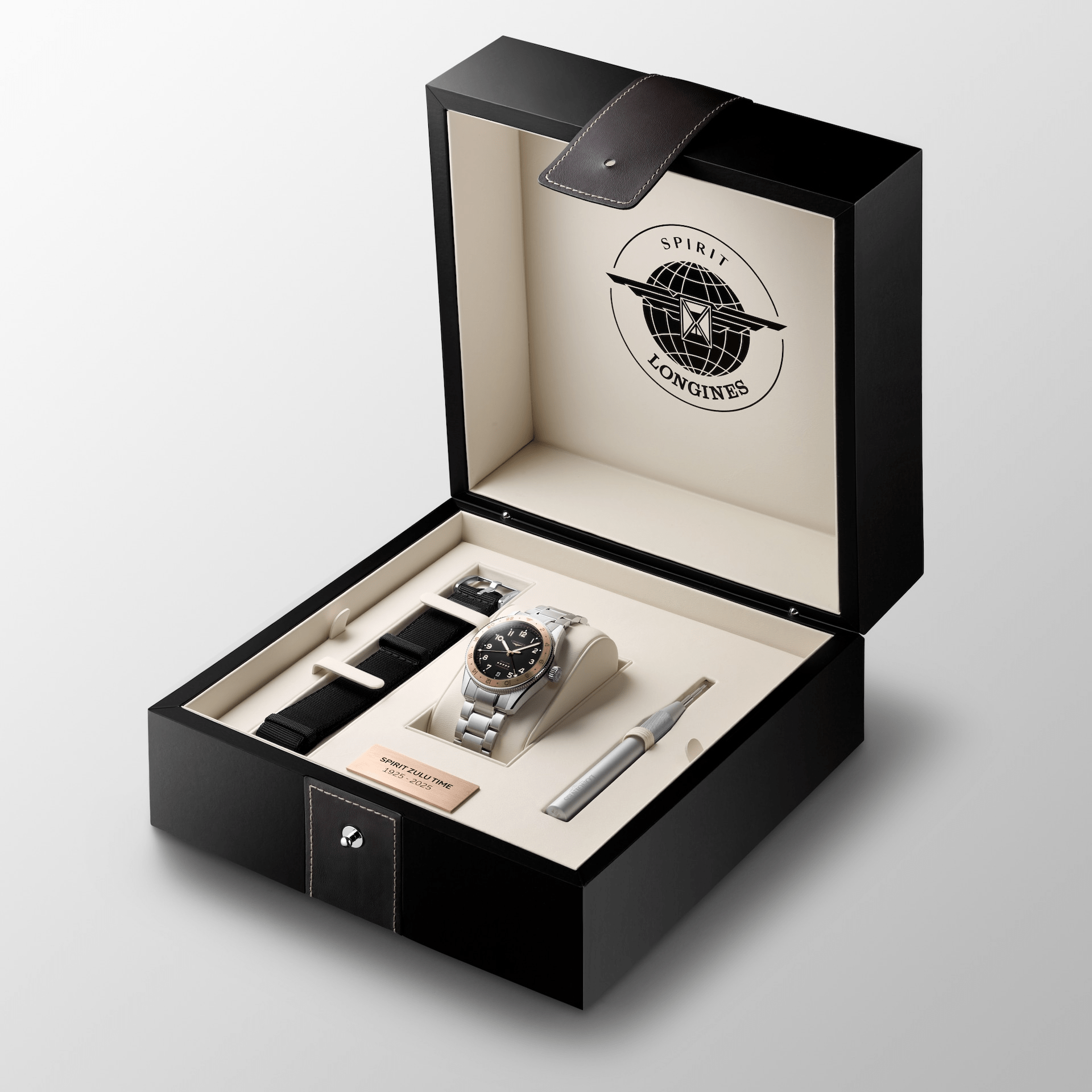 Longines Spirit Zulu Time 1925 39mm Black Matt Dial Men's Watch L38035536