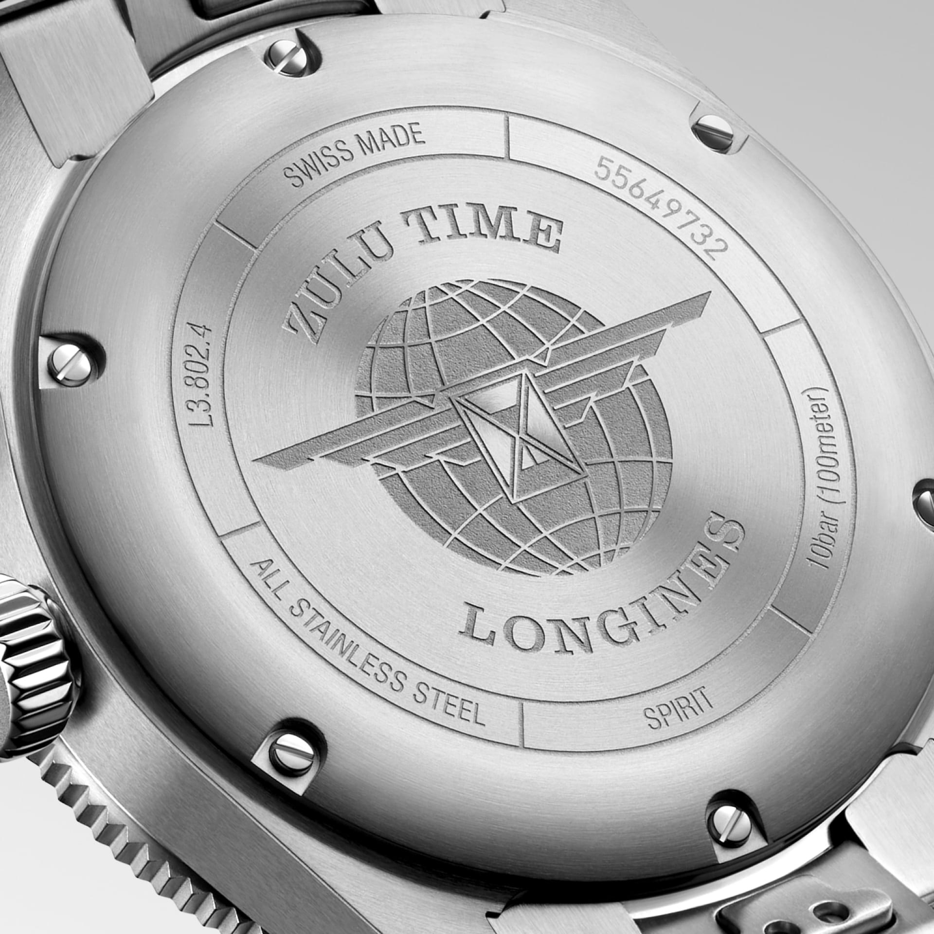 Longines Spirit Zulu Time 39mm Anthracite Dial Men's Watch L38024606
