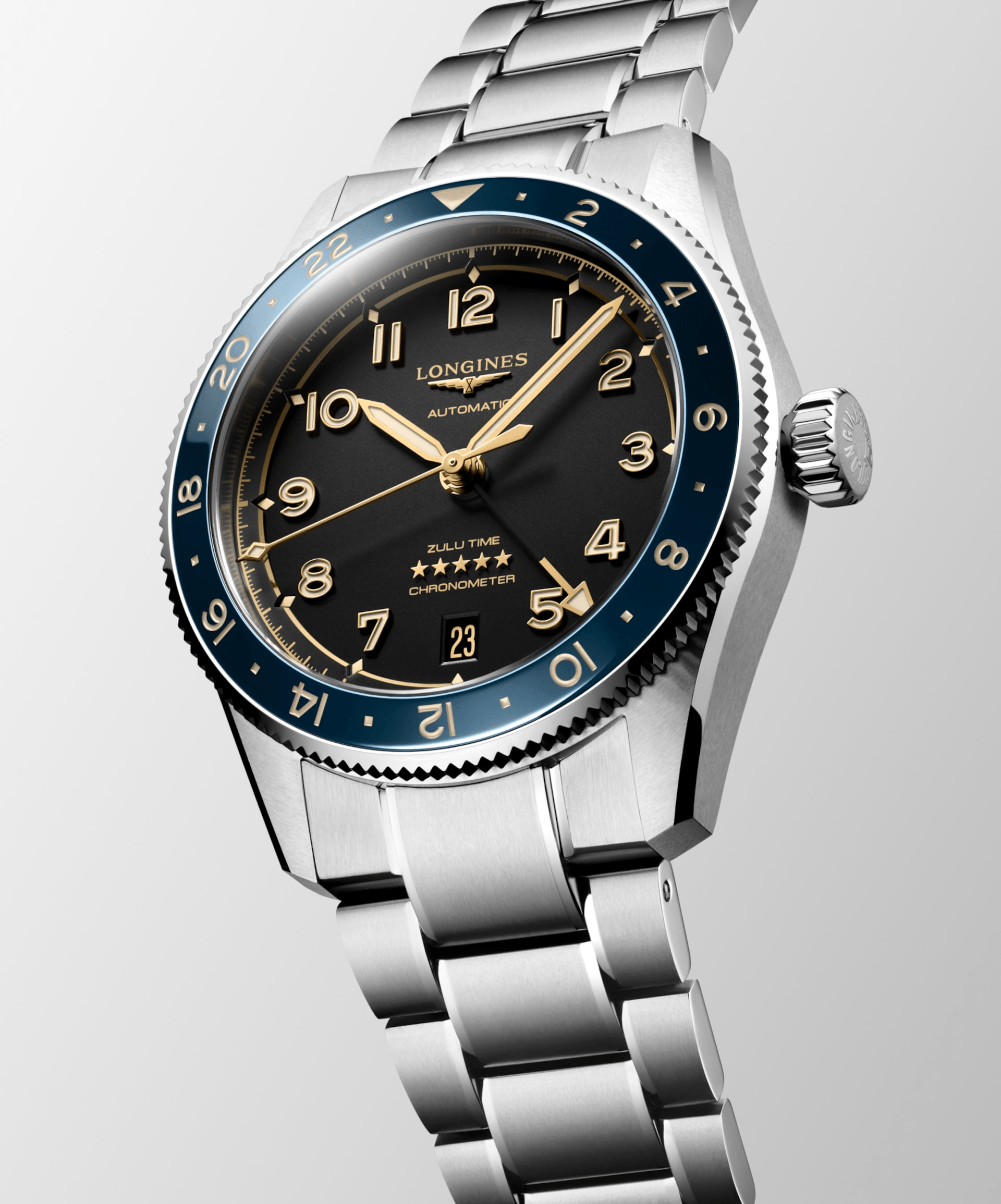 Longines Spirit Zulu Time 39mm Anthracite Dial Men's Watch L38024606