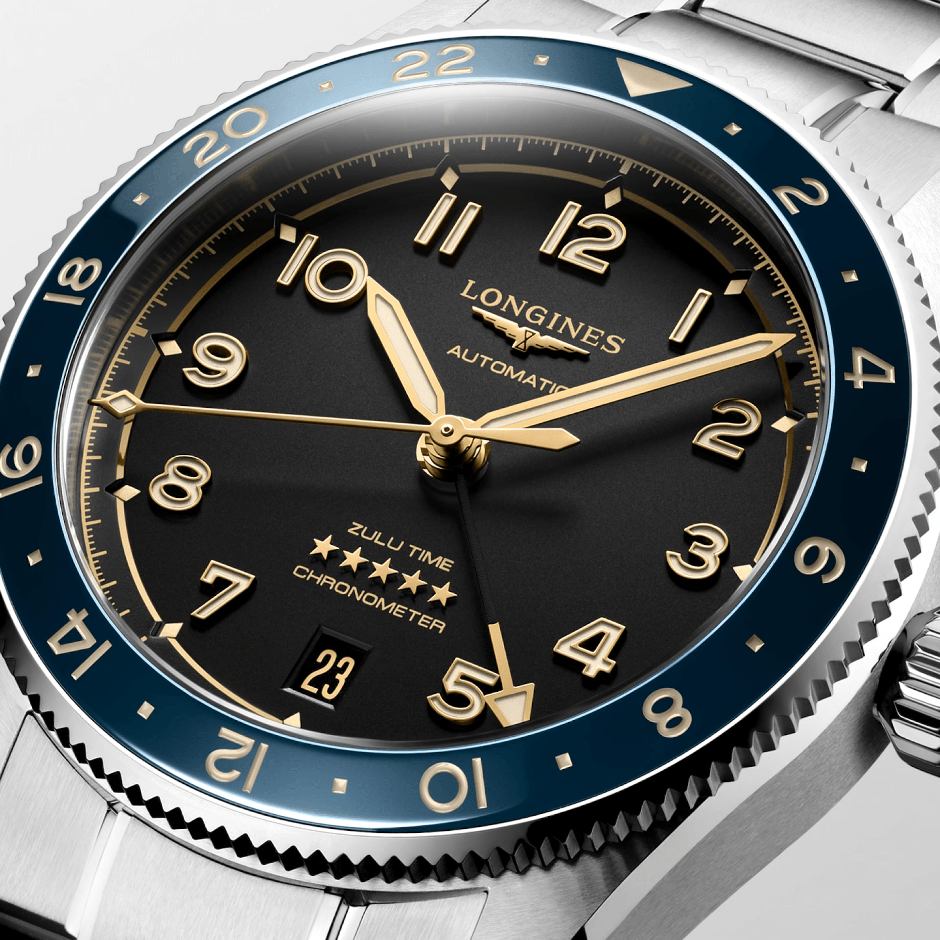 Longines Spirit Zulu Time 39mm Anthracite Dial Men's Watch L38024606