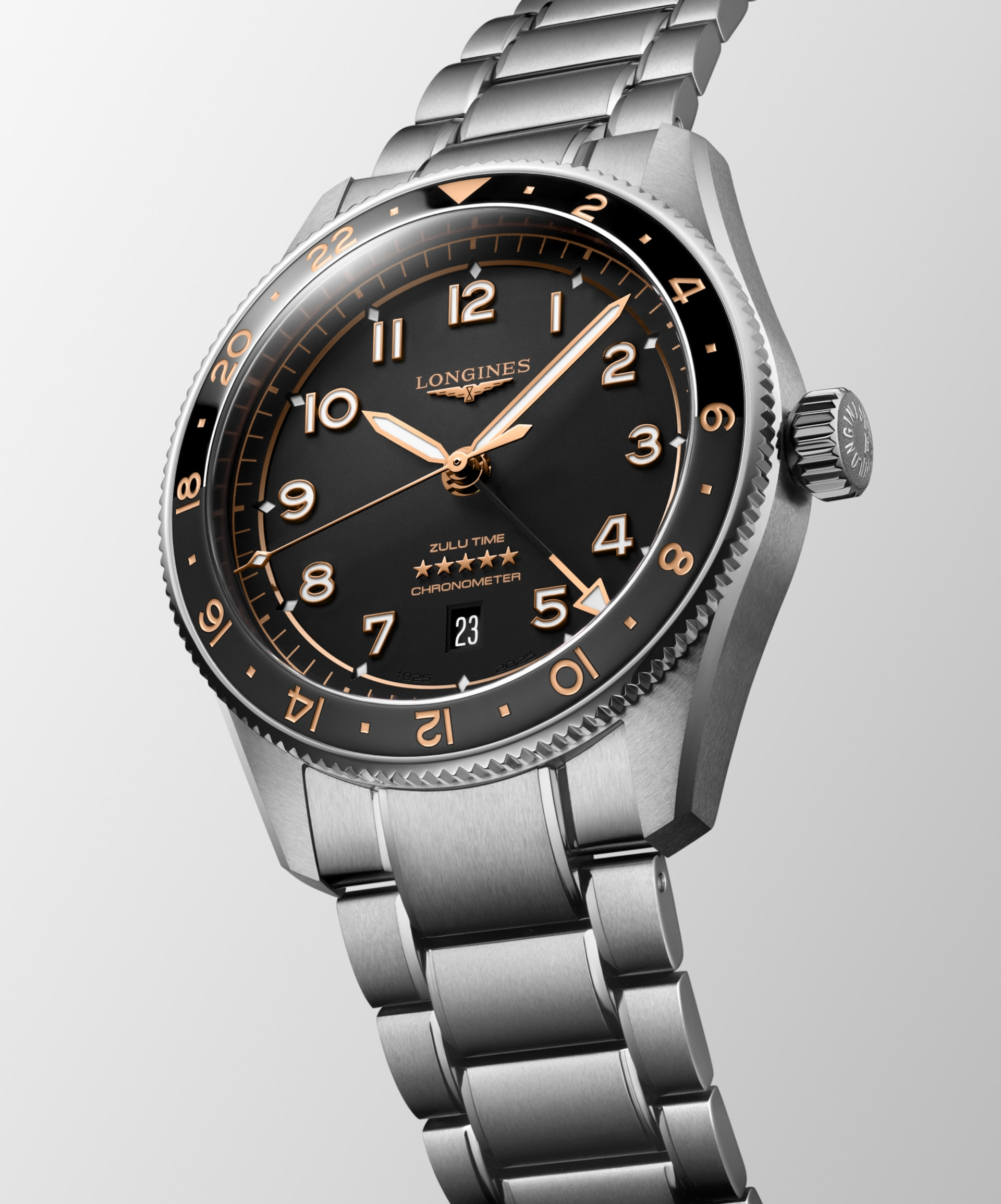 Longines Spirit Zulu Time 42mm Black Matt Dial Men's Watch L38124506