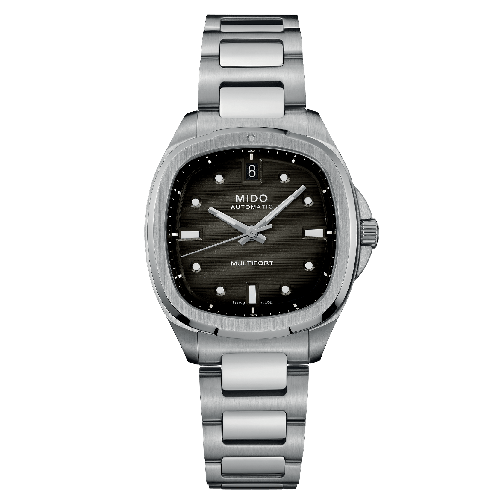 Mido Multifort TV 35mm Grey Dial Steel Unisex Watch M0493071108100