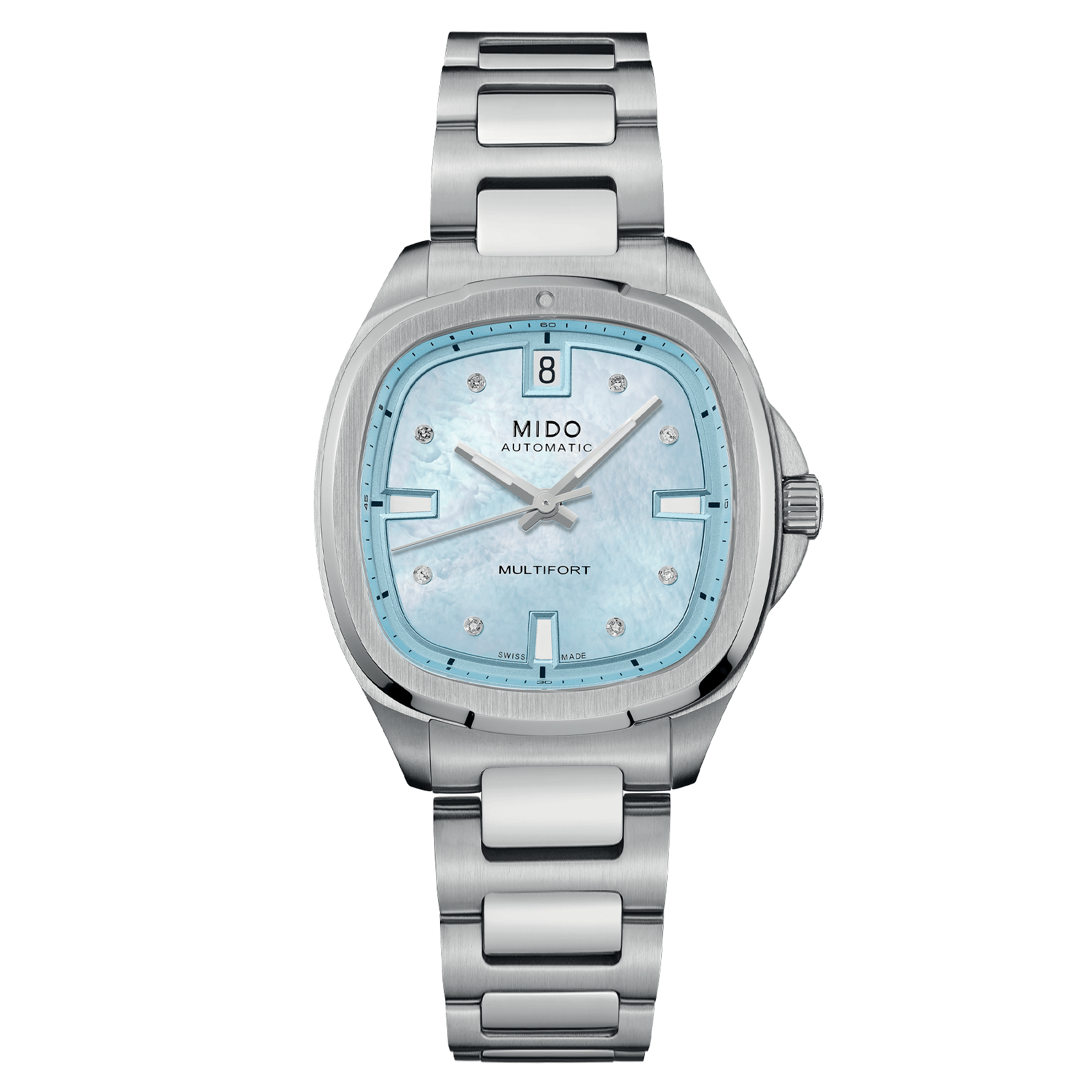 Mido Multifort TV 35mm Blue Mother-Of-Pearl Steel Women's Watch M0493071113600