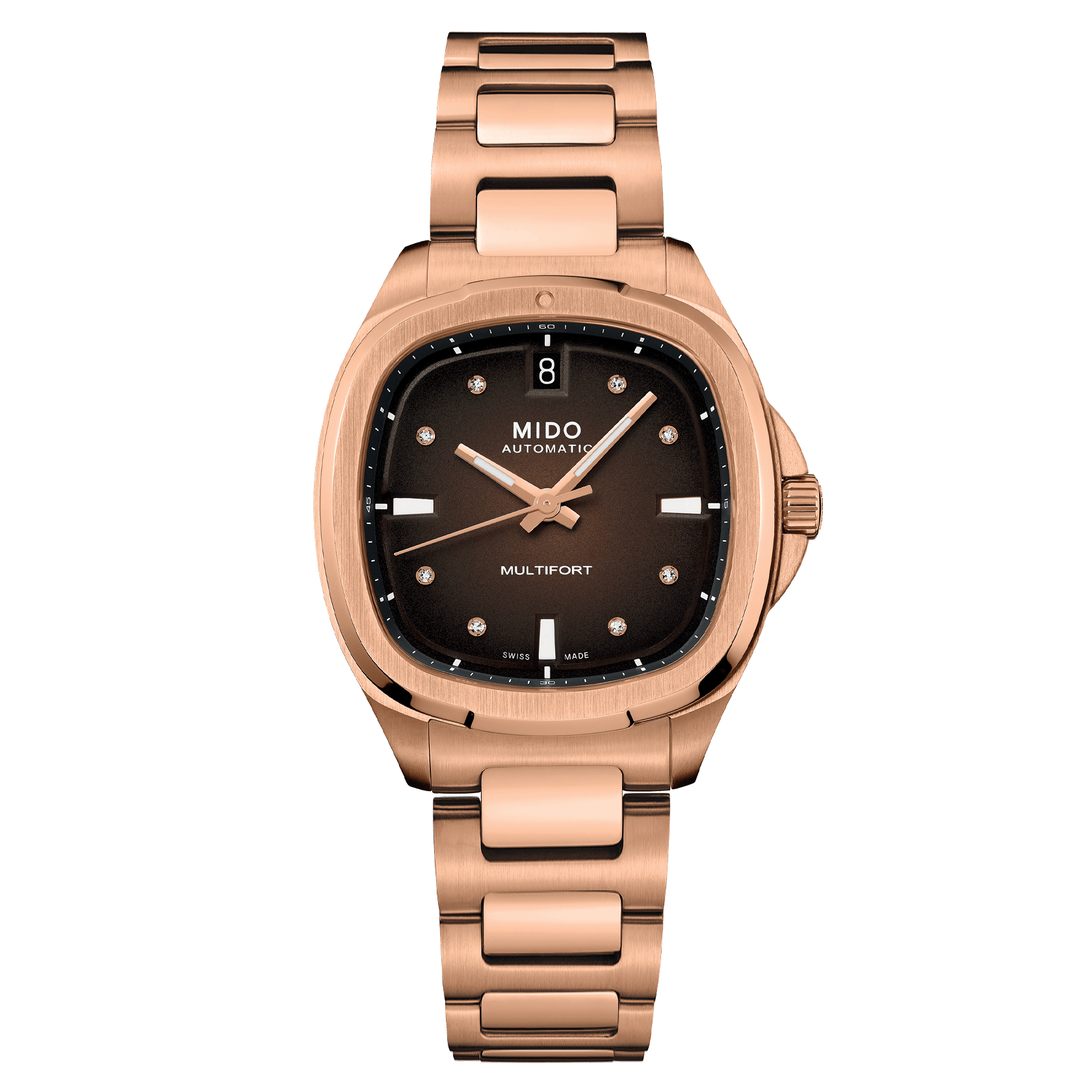 Mido Multifort TV 35mm Rose Gold Steel Women's Watch M0493073329600