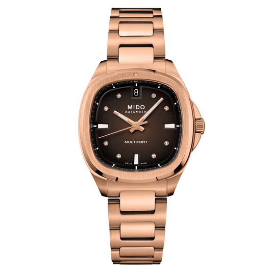 Mido Multifort TV 35mm Rose Gold Steel Women's Watch M0493073329600