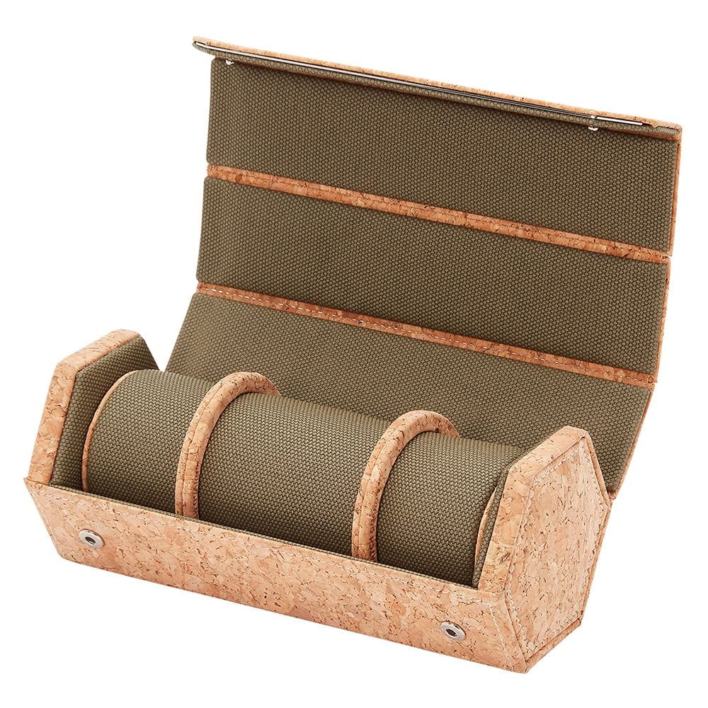 WOLF Cortica Triple Hexagon Watch Roll With Capsule Cork 668361