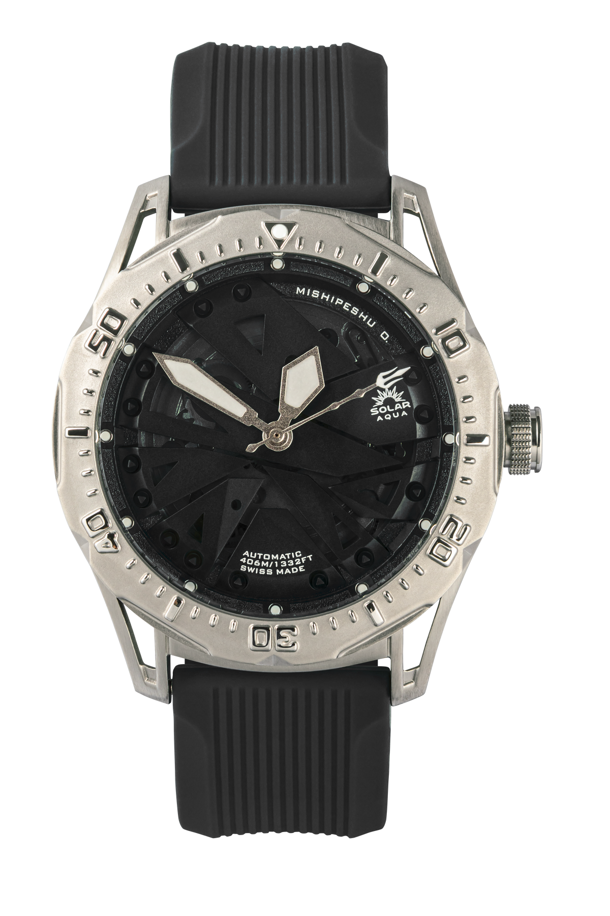 SOLAR AQUA Mishipeshu O. Black Modern 40mm Black Dial Men's Watch SA0050.0021