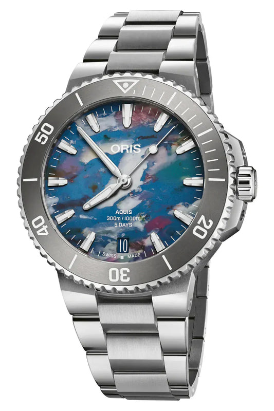 Oris Aquis Date Upcycle Calibre 400 43.5mm Multicoloured Dial Men's Watch 01 400 7790 4150-07 8 23 02PEB