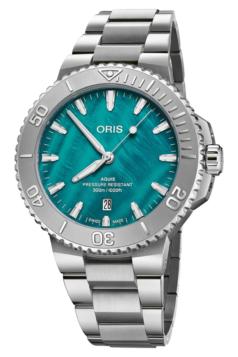 Oris Aquis New York Harbor Limited Edition II 43.5mm Green Dial Men's Watch 01 733 7789 4187-Set