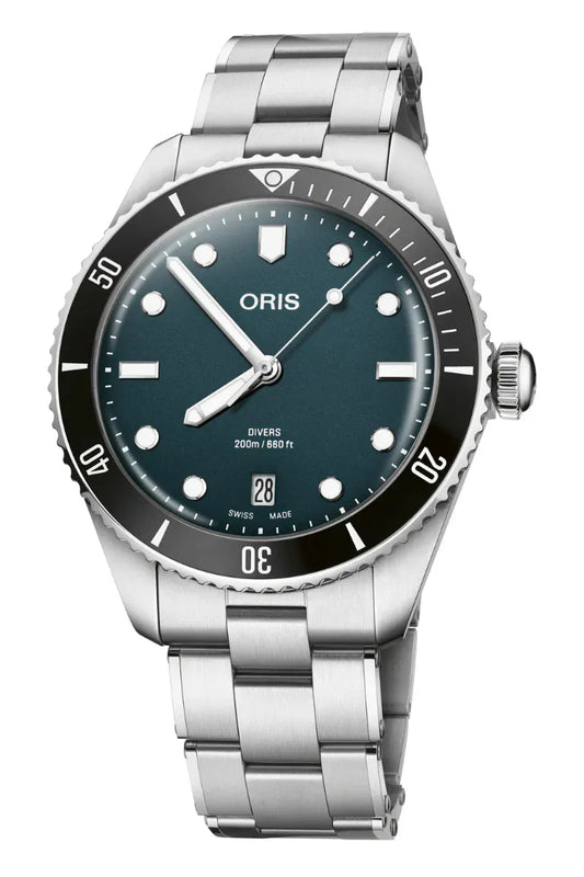 Oris Divers Date 39mm Blue Dial Men's Watch 01 733 7795 4055-Set