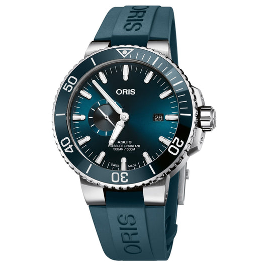 Oris Aquis Small Second, Date 45.5mm Blue Dial Men's Watch 01 743 7733 4155-07 4 24 69EB