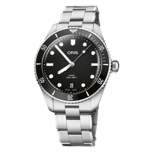 Oris Divers Date 39mm Black Dial Men's Watch 01 733 7795 4054-Set