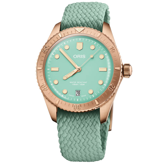 Oris Divers Sixty‑Five 'Cotton Candy' 38mm Green Dial Men's Watch 01 733 7771 3157-07 3 19 03BRS