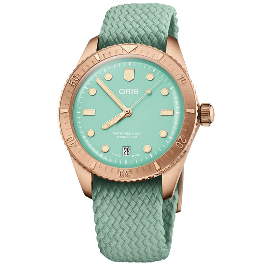 Oris Divers Sixty‑Five 'Cotton Candy' 38mm Green Dial Men's Watch 01 733 7771 3157-07 3 19 03BRS