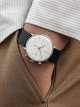 Junghans Max Bill Chronoscope Bauhaus 40mm Matt White Dial Men's Watch 27/4303.02