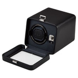 WOLF Windsor Single Watch Winder With Cover Black 4525029