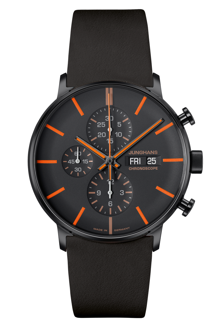Junghans FORM A Chronoscope English Date 42mm Black Dial Men's Watch 27/4370.03