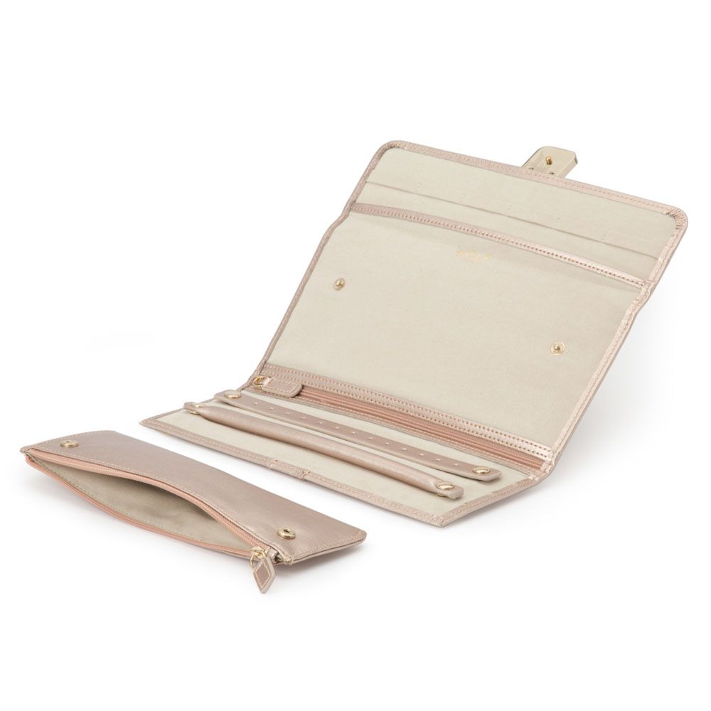 WOLF Palermo Rose Gold Jewelry Roll 213416