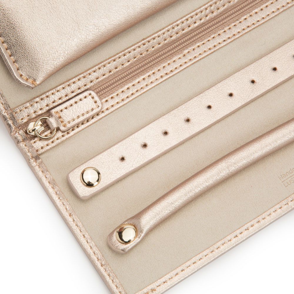 WOLF Palermo Rose Gold Jewelry Roll 213416
