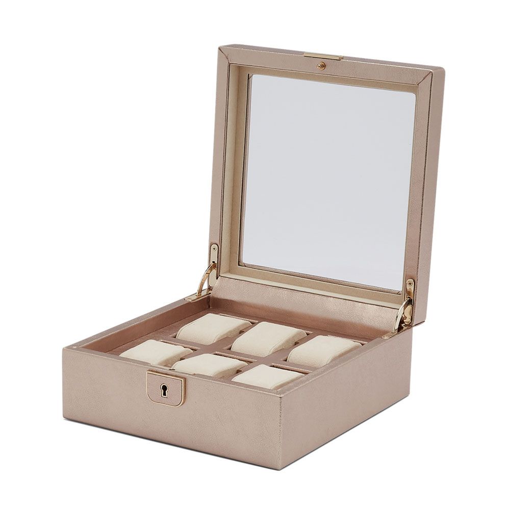 WOLF Palermo 6 Piece Watch Box Rose Gold 213816