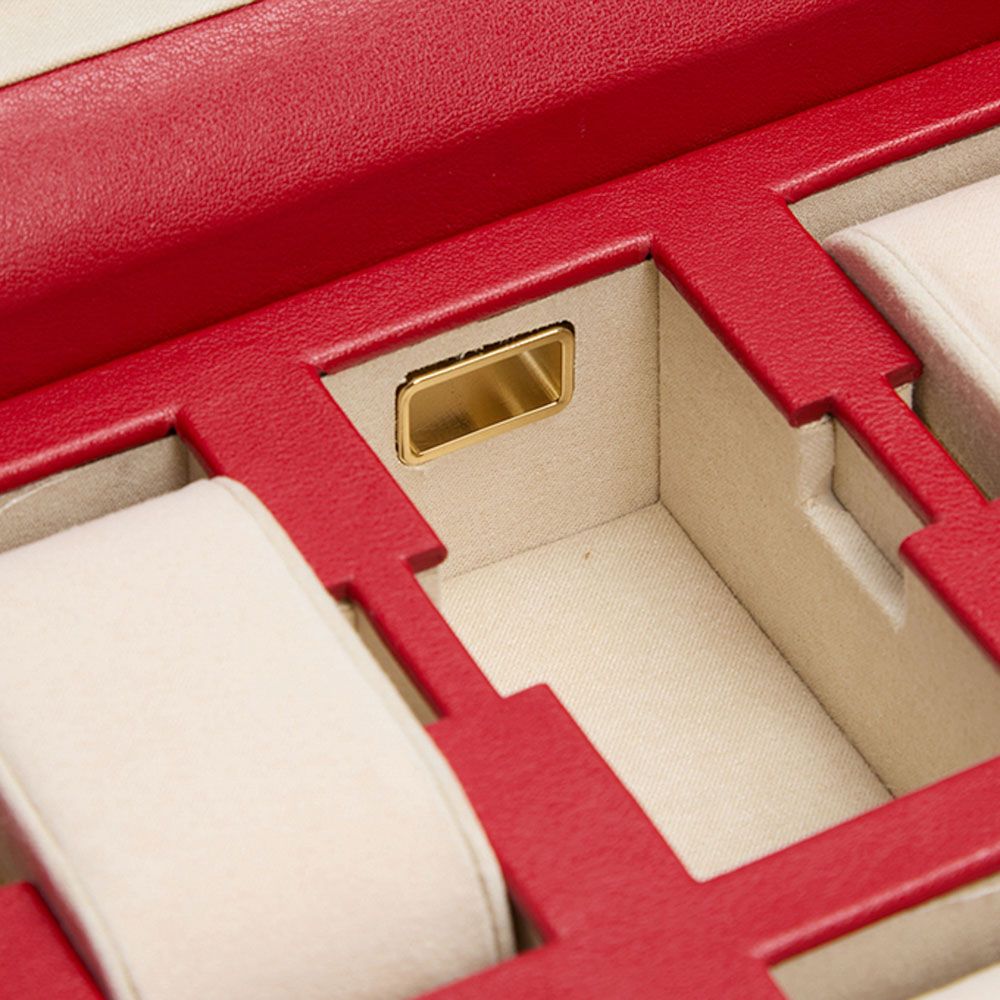 WOLF Palermo 6 Piece Watch Box Red 213872